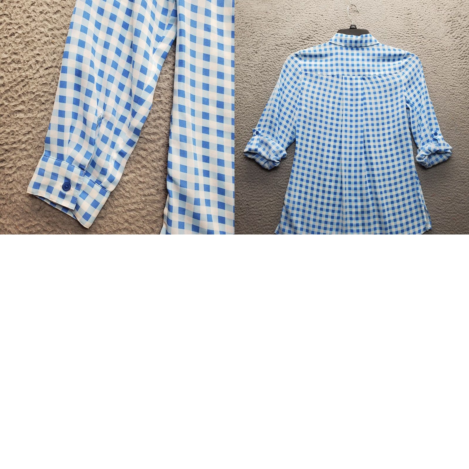 Denim & Co. Denim & Co. Shirt Womens 2XS Plaid Roll Tab Oversized Button-Up Multicolor Shirt Women 2XS Casual Size XXS / US 00 / IT 34 - 8 Thumbnail