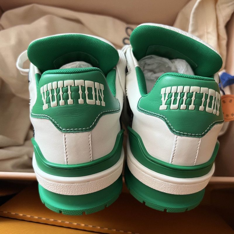 Louis Vuitton Louis Vuitton Green Trainer Low Top Sneakers -2508 Size US 7.5 / EU 40-41 - 3 Thumbnail