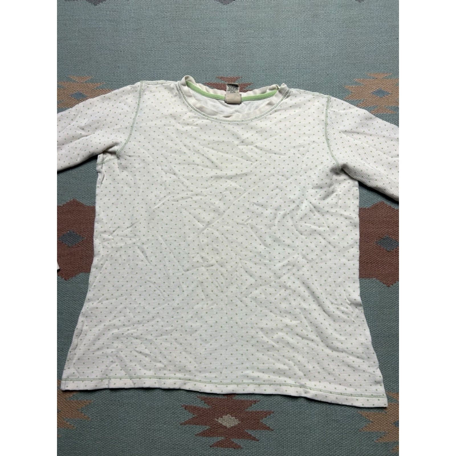 Vintage VINTAGE L.L. Bean waffle knit thermal shirt polka dot base layer Women’s Large Shirt Size L / US 10 / IT 46 - 3 Thumbnail