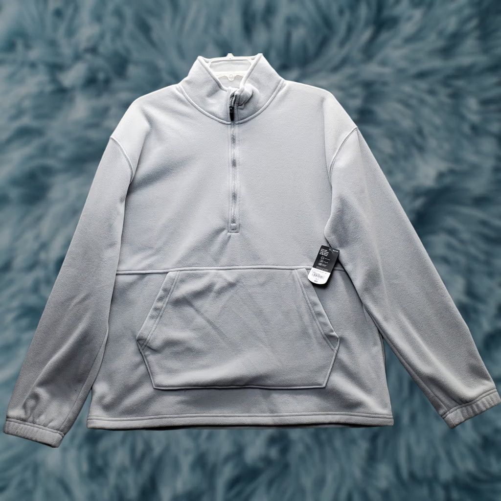 Vintage Xersion Mens Sweatshirt Gray Polar Fleece 1/2 Zip Mock Neck XLT 100% Polyester Regular Big & Tall Long Sleeve Shirt Size US XL / EU 56 / 4 - 1 Thumbnail
