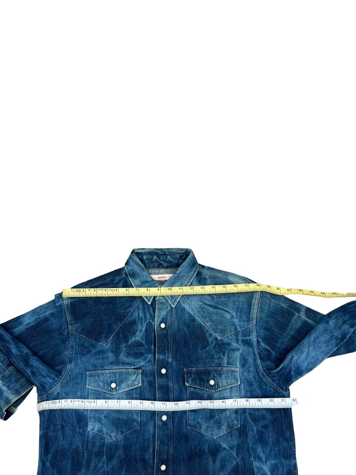 Beams Plus × Vintage Vintage 90s Beams Japan Bleached Thick Denim Western Shirt Size US M / EU 48-50 / 2 - 3 Thumbnail