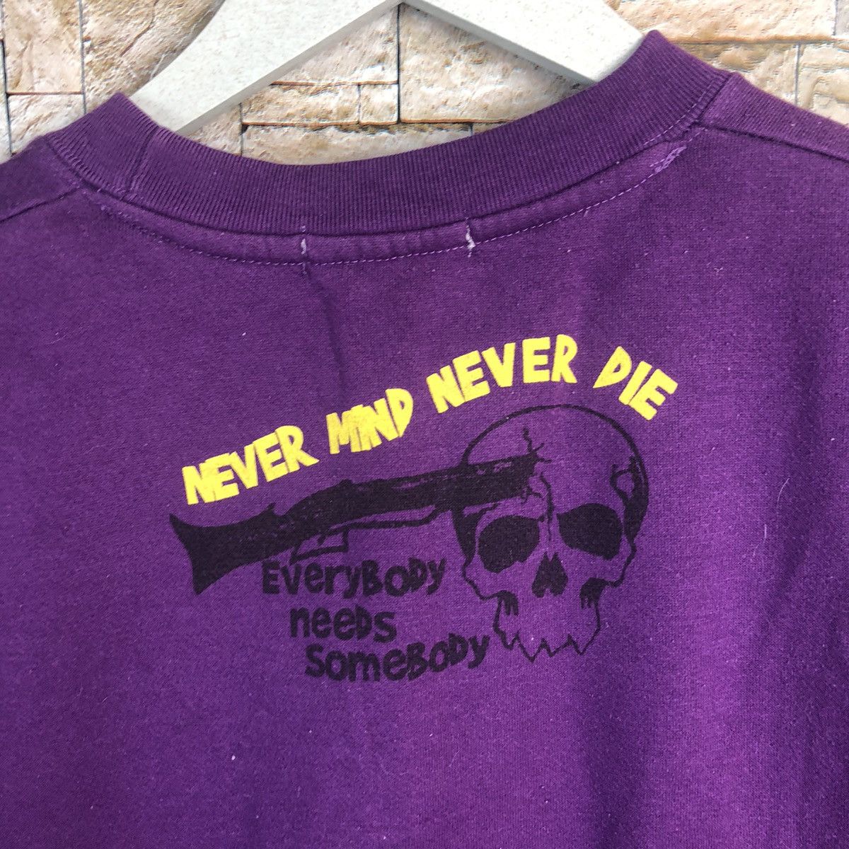 Japanese Brand Primal Point skull Purple Sweatshirt #A182 Size US M / EU 48-50 / 2 - 14 Thumbnail