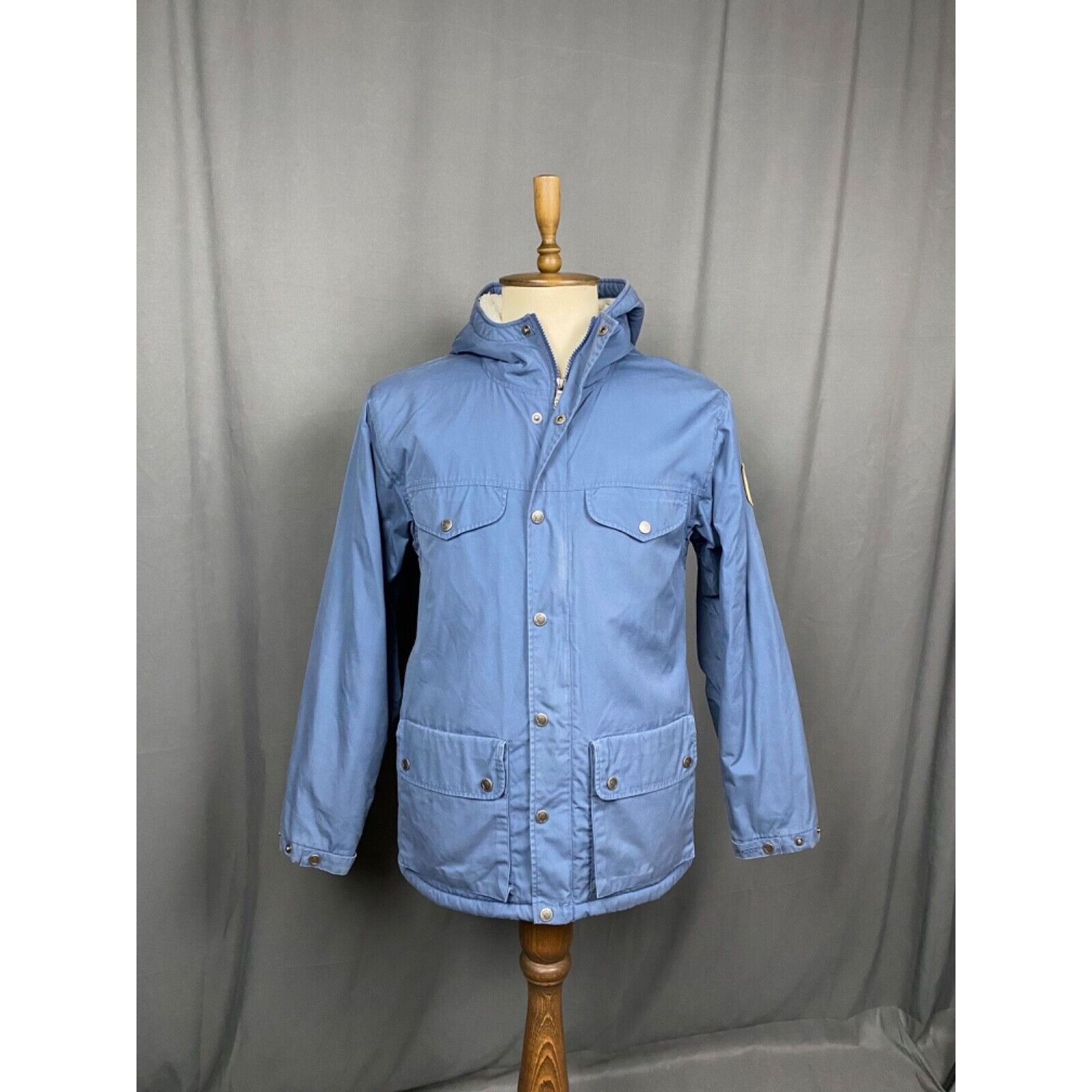 Fjallraven Greenland Winter Men's Blue Hooded Parka Jacket S