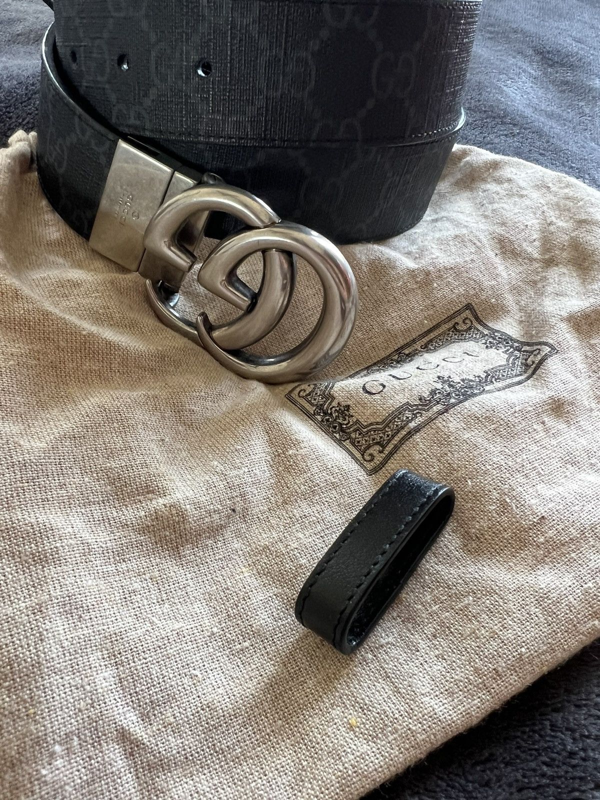 Gucci GUCCI GG MARMONT REVERSIBLE BELT Size 40 - 22 Thumbnail