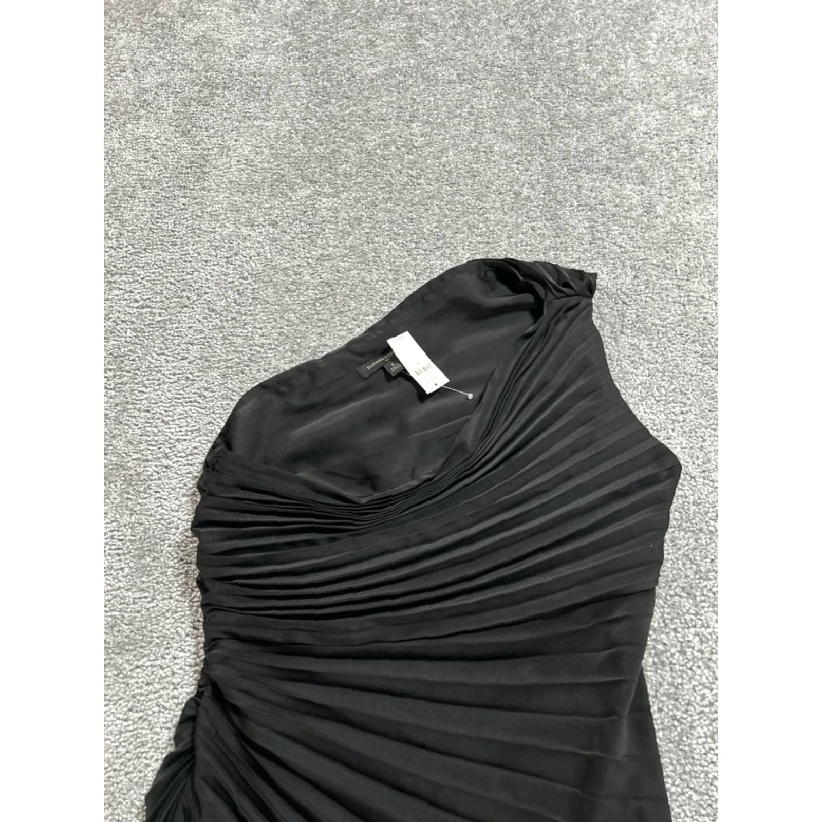 Banana Republic Banana Republic Dress Women 6 Black One Shoulder Pleated Midi Sleeveless Pullover Solid Casual Classic Womens Size M / US 6-8 / IT 42-44 - 3 Thumbnail