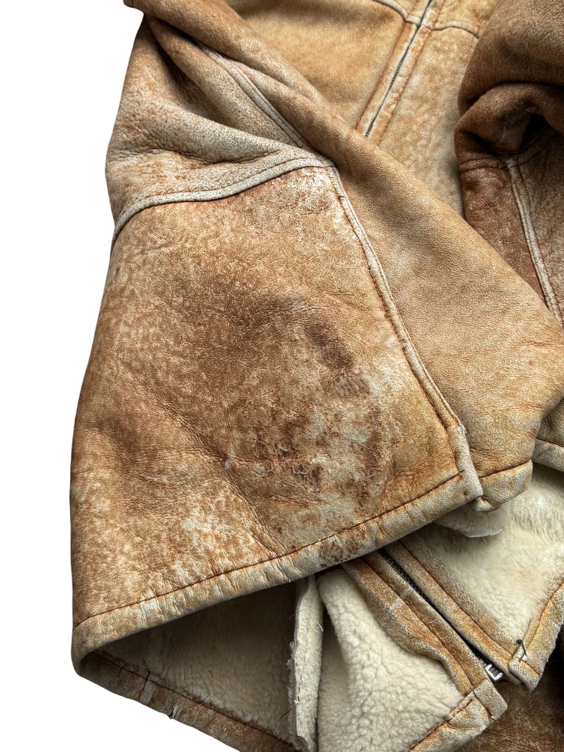 Vintage Y2K Faded Real Sheepskin Coat(V363) Size US M / EU 48-50 / 2 - 7 Thumbnail