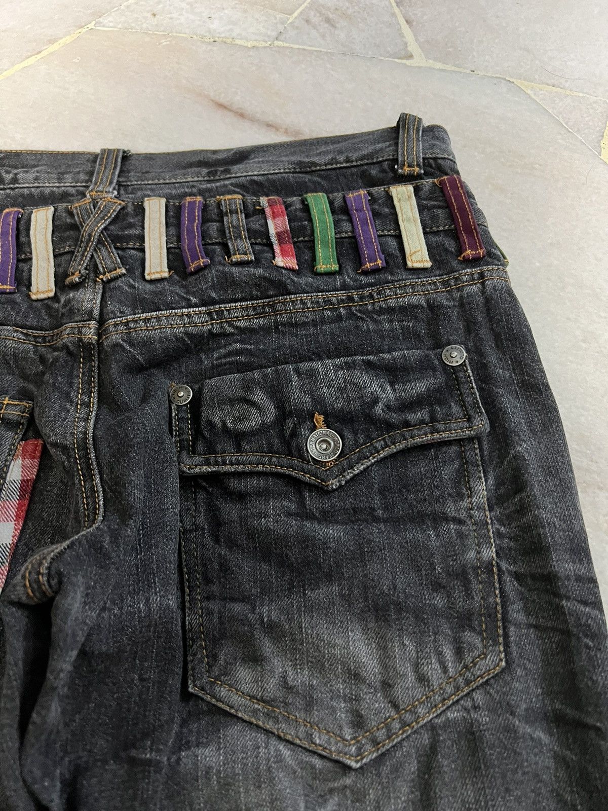 Japanese Brand NYLAUS CLOTHING DOUBLE WAIST JEANS VERY RARE Size US 30 / EU 46 - 10 Thumbnail