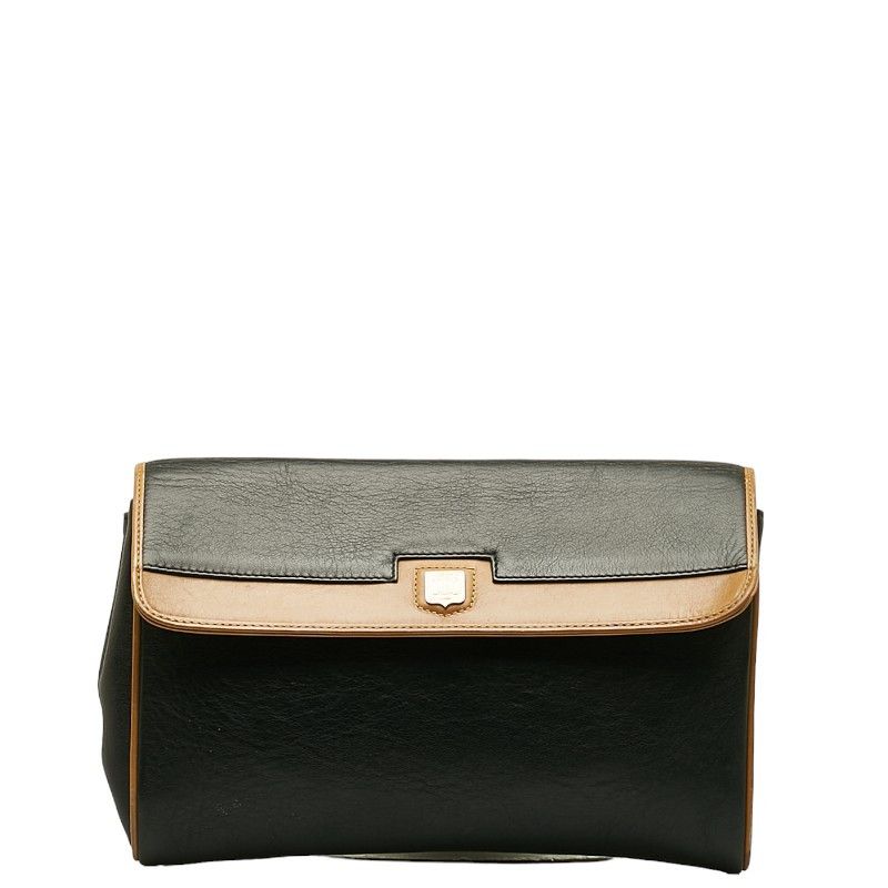 image of Celine Flap Cratch Clutch Bag in Black, Women's