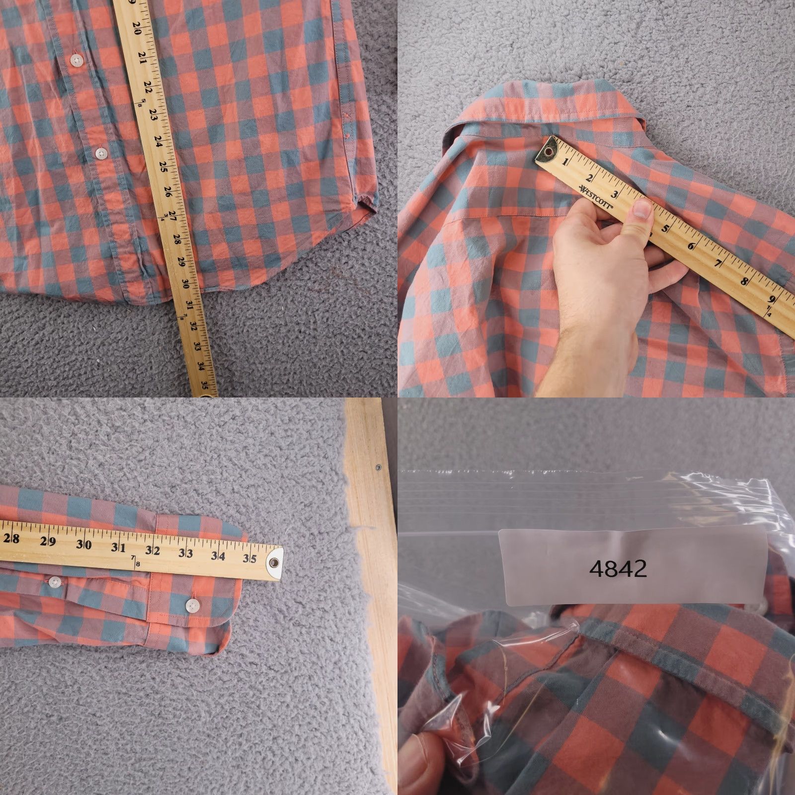 J.Crew J.CREW Shirt Mens Medium Slim Fit Pink Mango Orange Long Sleeve Button-Up Size US M / EU 48-50 / 2 - 8 Thumbnail