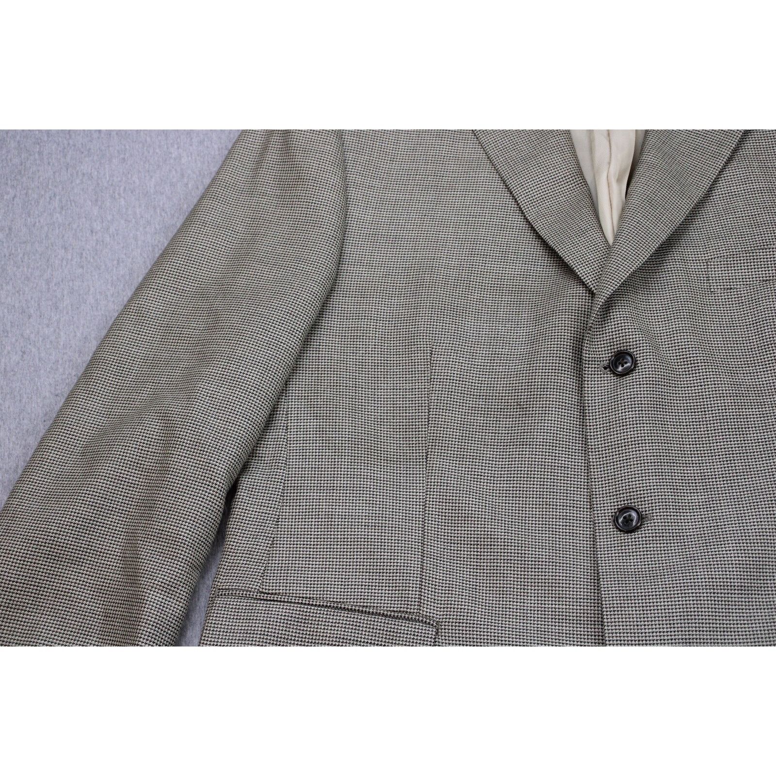 Calvin Klein Calvin Klein Mens Blaze Size 44R Wool Silk Houndstooth Size 44R - 8 Thumbnail