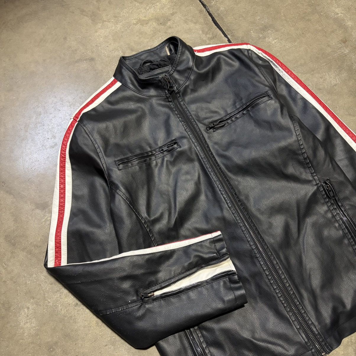 Wilsons Leather Vintage Wilsons Leather Biker Jacket Moto Cafe Racer Striped Size US M / EU 48-50 / 2 - 4 Thumbnail