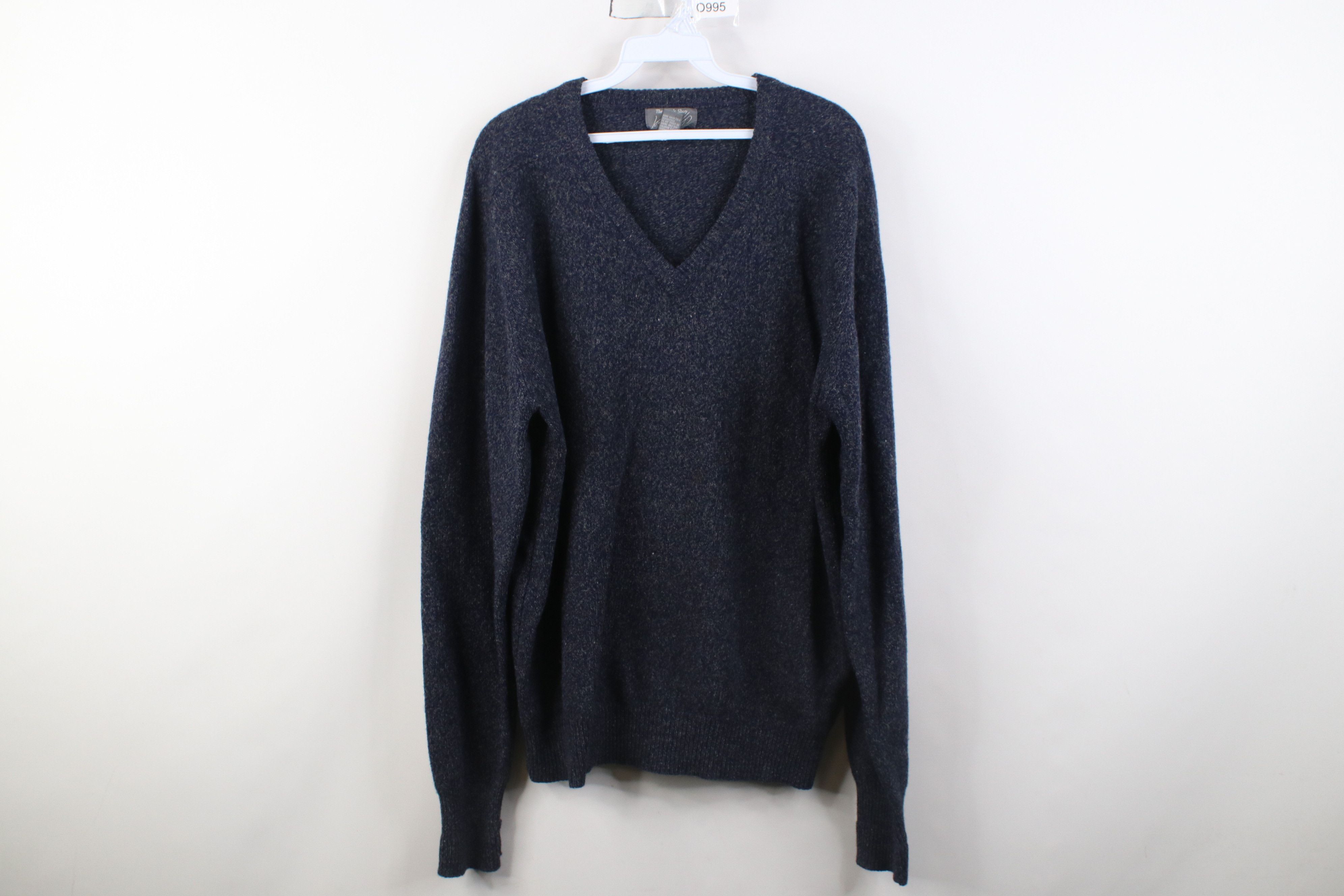 Vintage Vintage 90s Streetwear Knit V-Neck Sweater Heather Blue Size US L / EU 52-54 / 3 - 1 Thumbnail