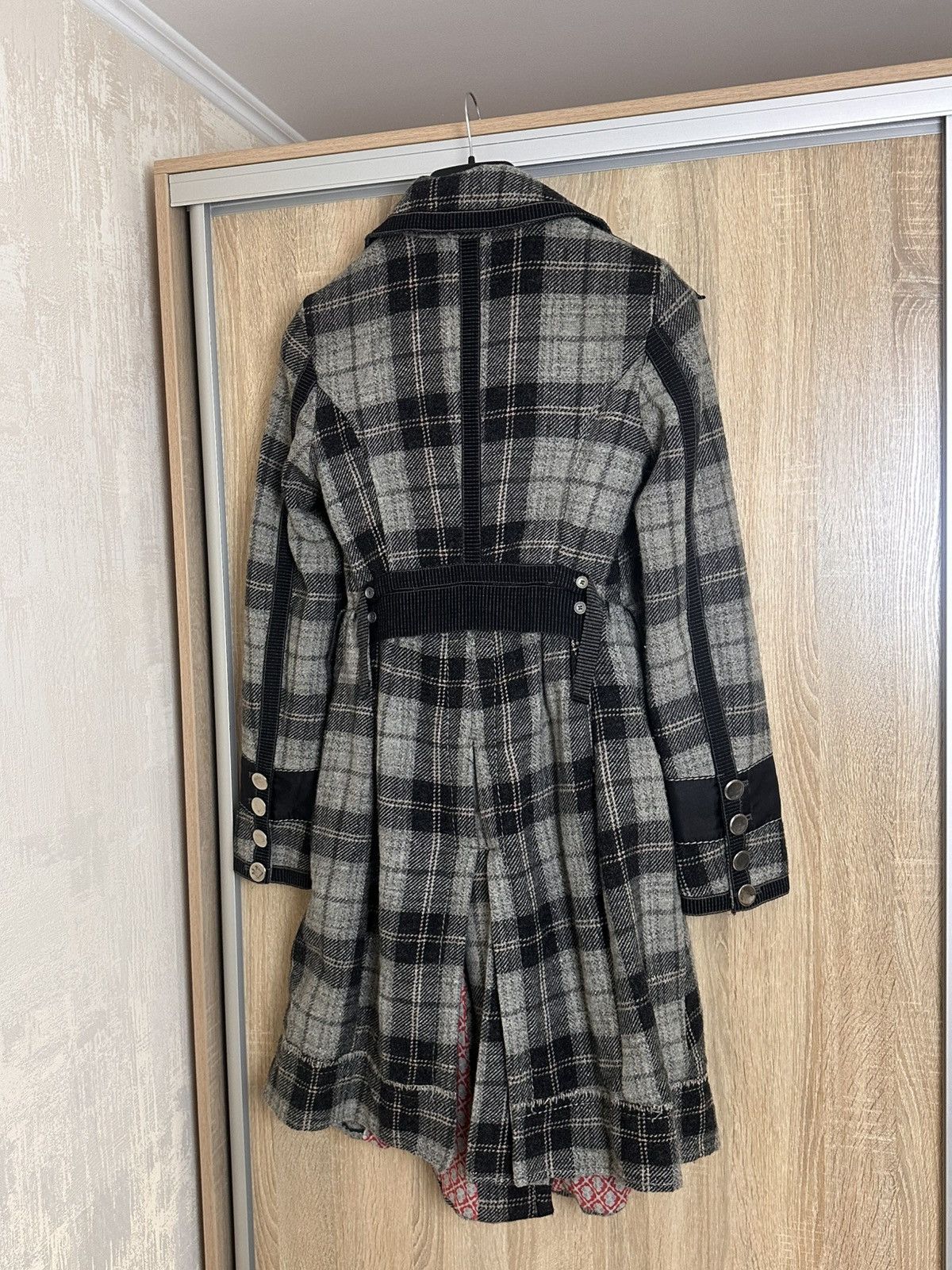 Marithe + Francois Girbaud 🔥 Marithe Francois Girbaud Wool Coat Jacket Check Pattern Size M / US 6-8 / IT 42-44 - 6 Thumbnail