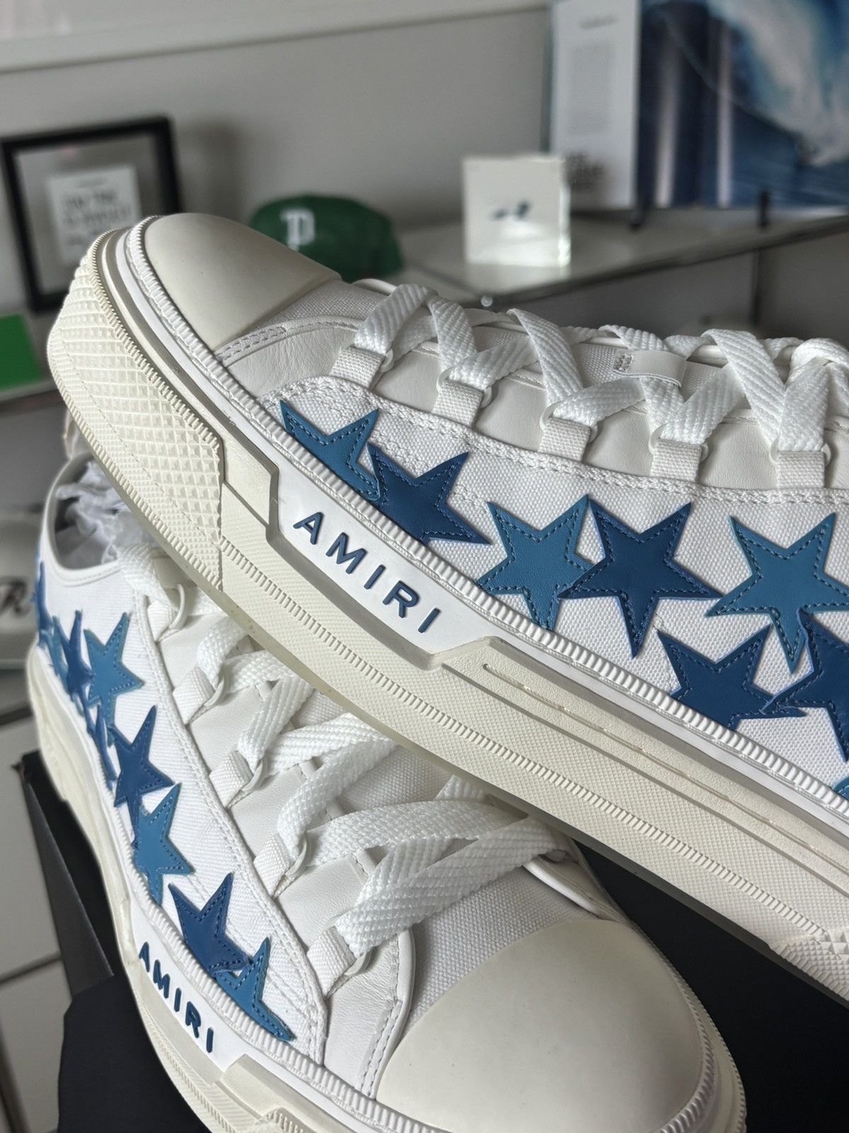 Amiri AMIRI | STAR PATCH LEATHER BLUE SNEAKER LOGO Size US 14 / EU 47 - 4 Thumbnail