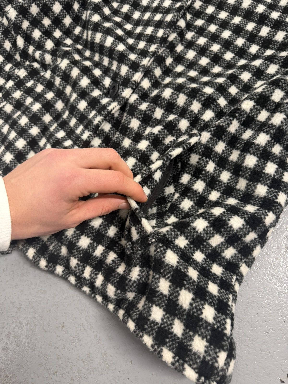 Vintage True Vintage 50s Benson Checkered Wool/ Cashmere Swing Coat Size XL / US 12-14 / IT 48-50 - 7 Thumbnail