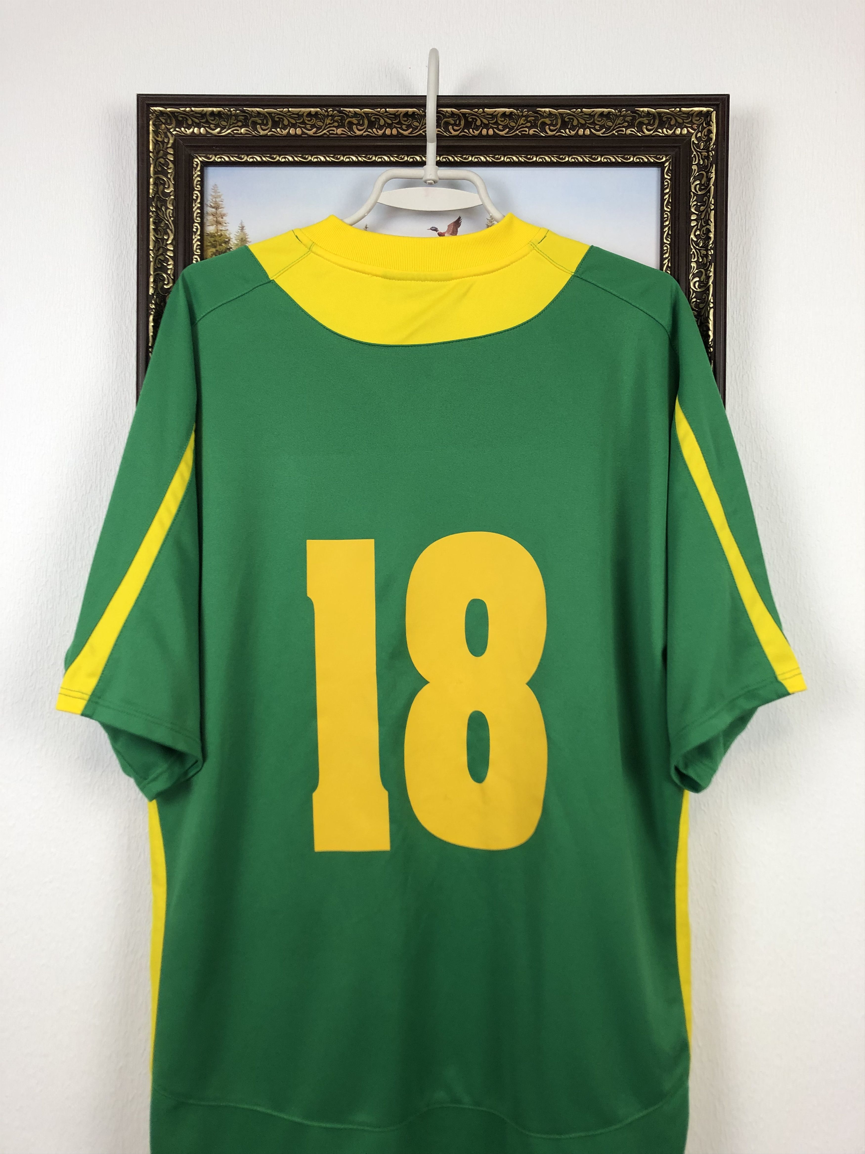Vintage Lithuania football shirt 2007 #18 Player Issue Jersey Rare Size US XL / EU 56 / 4 - 12 Thumbnail