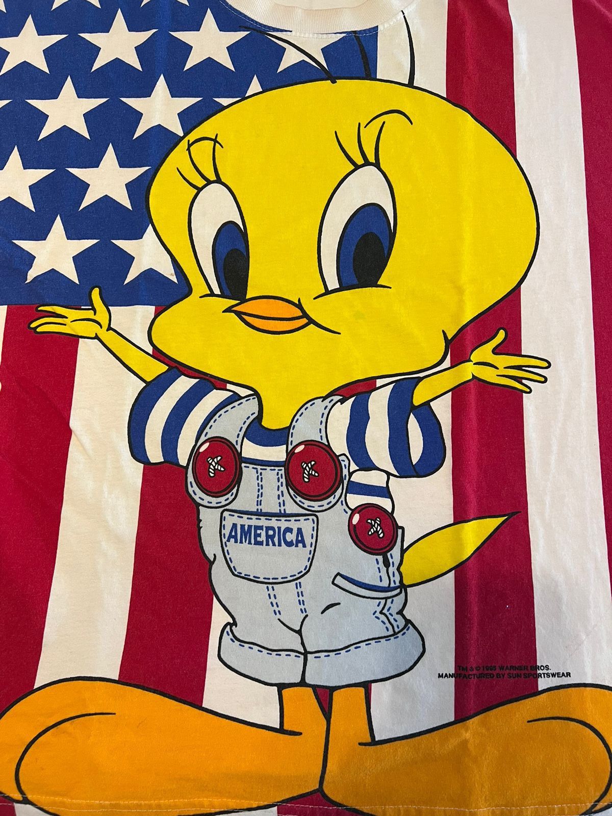 Vintage 🔥RARE🔥90s Tweety AOP looney tunes Size US L / EU 52-54 / 3 - 5 Thumbnail