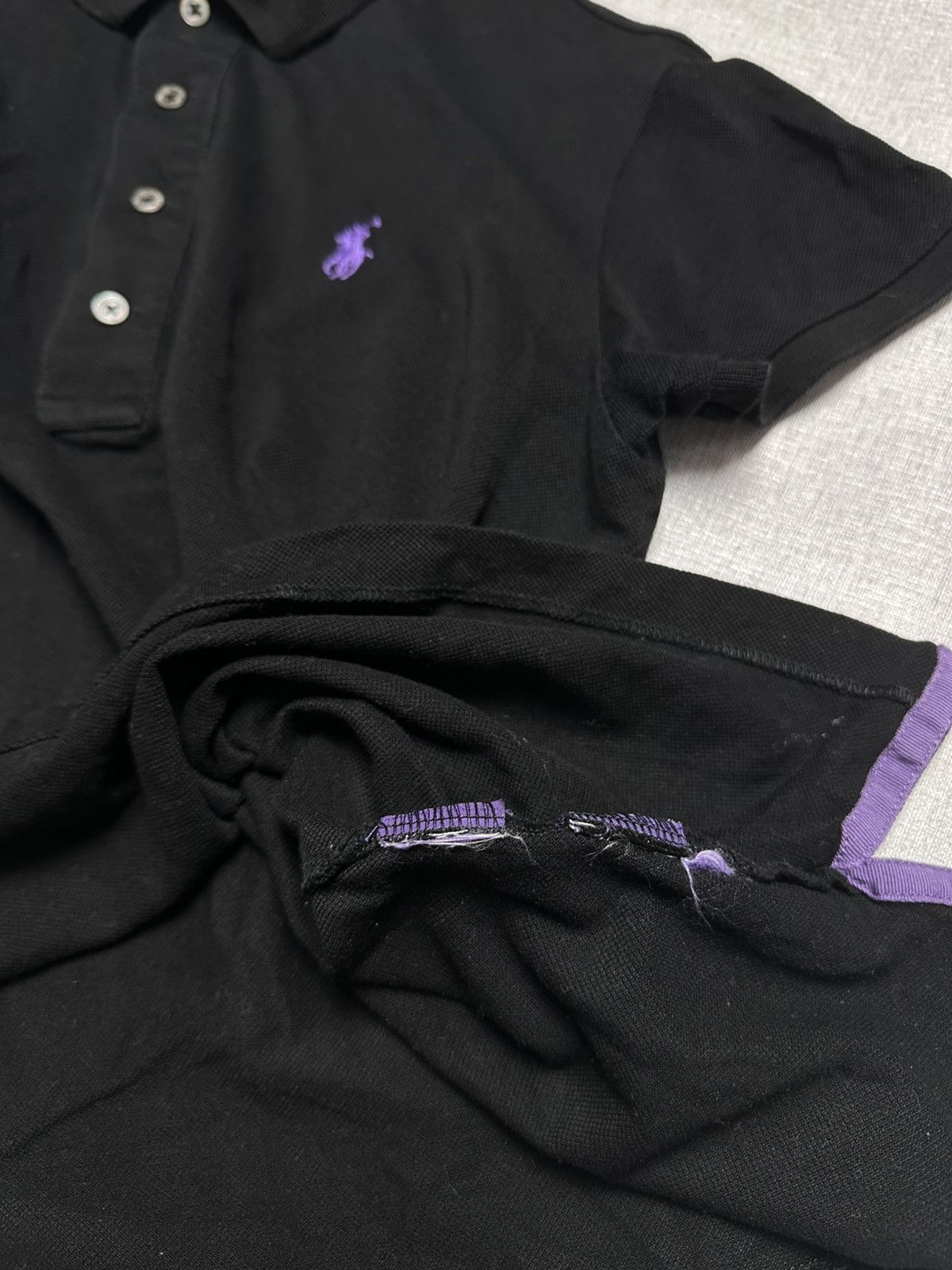 Luxury × Ralph Lauren × Ralph Lauren Purple Label Ralph Lauren Purple Label Cropped Polo Purple Pony Logo Size M / US 6-8 / IT 42-44 - 6 Thumbnail