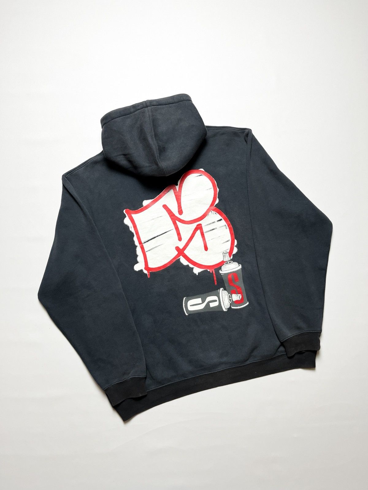Stussy Hoodie Stussy Spray Graffiti Fading Black Vintage 90s Size US XL / EU 56 / 4 - 3 Thumbnail