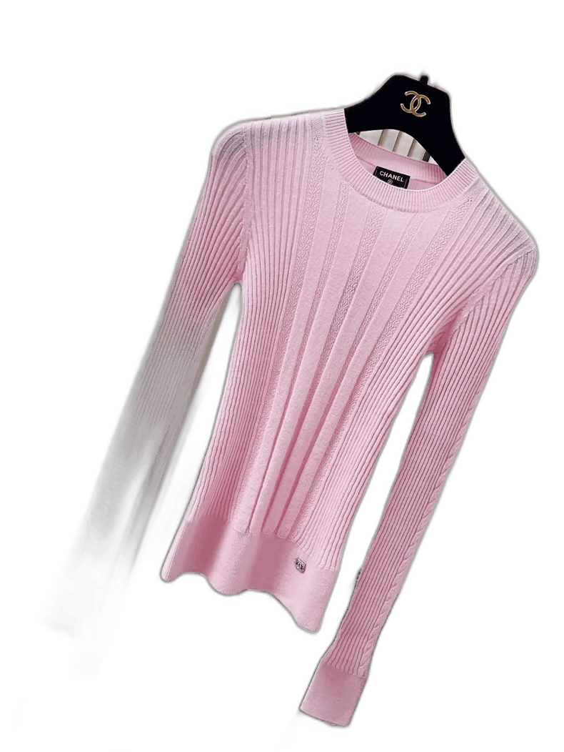 Chanel Chanel Pink Textured Knit Top Size XS / US 0-2 / IT 36-38 - 1 Thumbnail