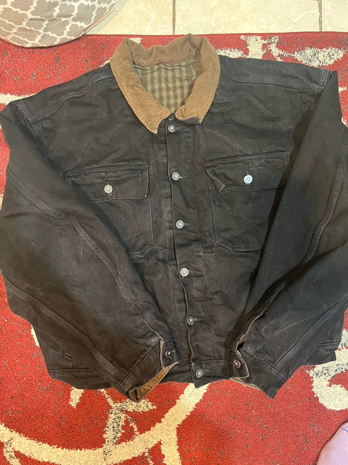 Pre-owned Yeezy Season 6 Washed Black Denim Jacket Sample