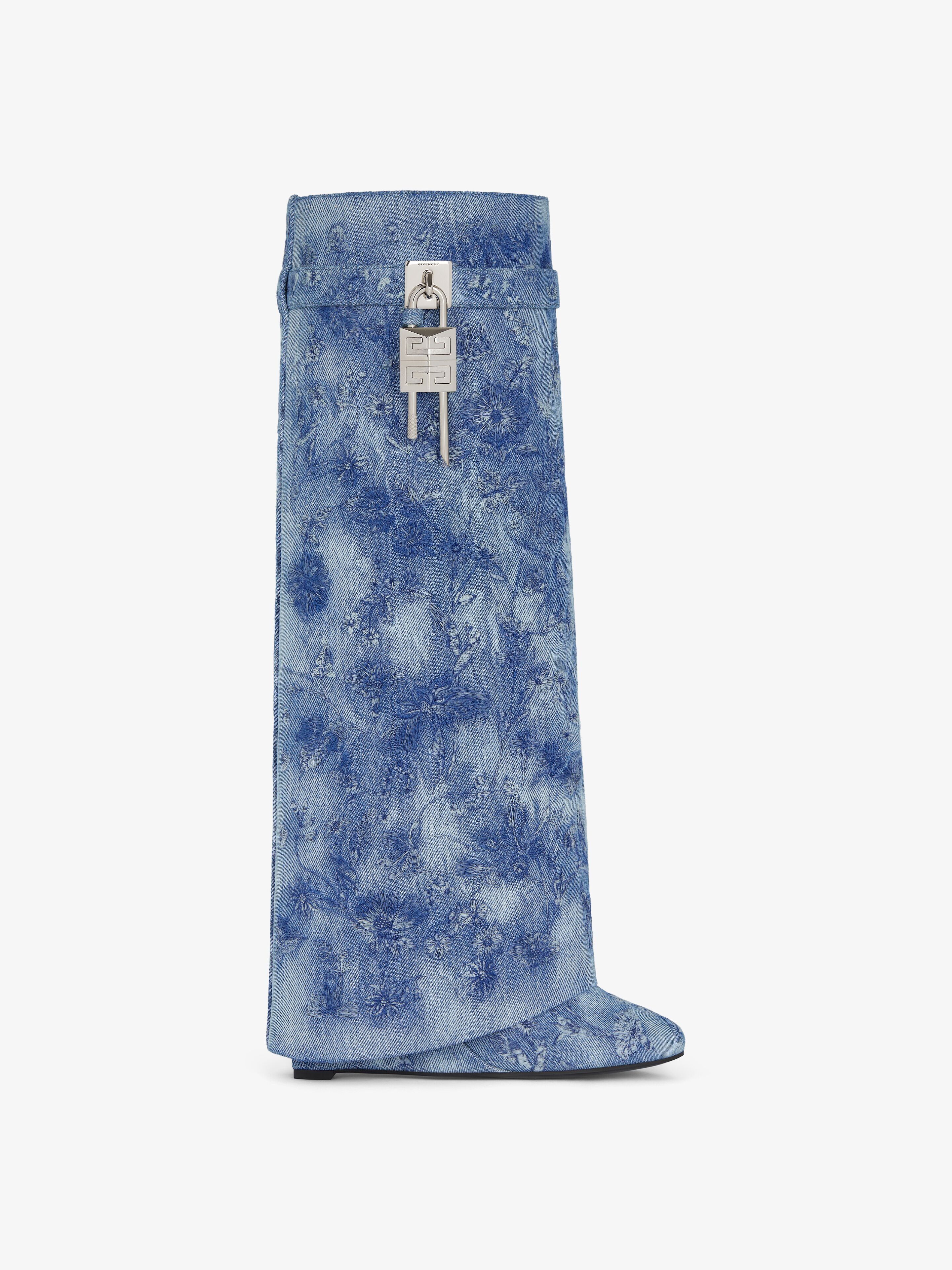 Givenchy oc11z0725 Shark Lock Boots in Medium Blue Size US 11 / IT 41 - 1 Thumbnail