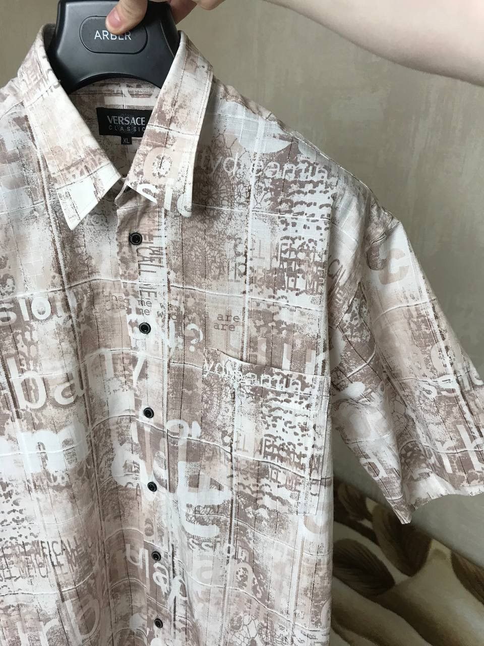 Vintage 🔥 RARE Versace Classic Vintage Drill Shirt Short Sleeve Y2K Size US XL / EU 56 / 4 - 7 Thumbnail