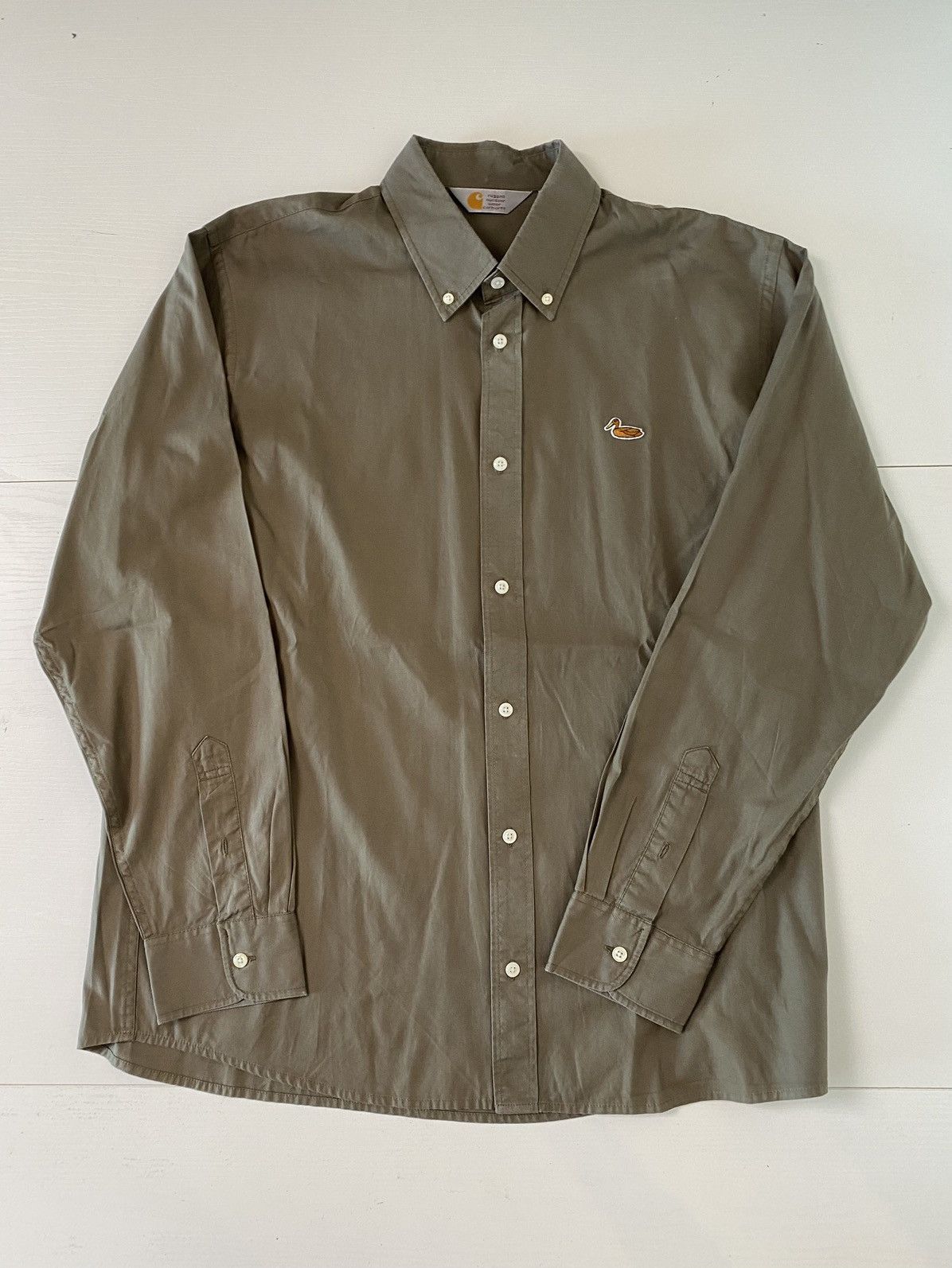 Carhartt Wip Carhartt Wip Duck Shirt, size XL, khaki, used, in excellent Size US XL / EU 56 / 4 - 1 Thumbnail