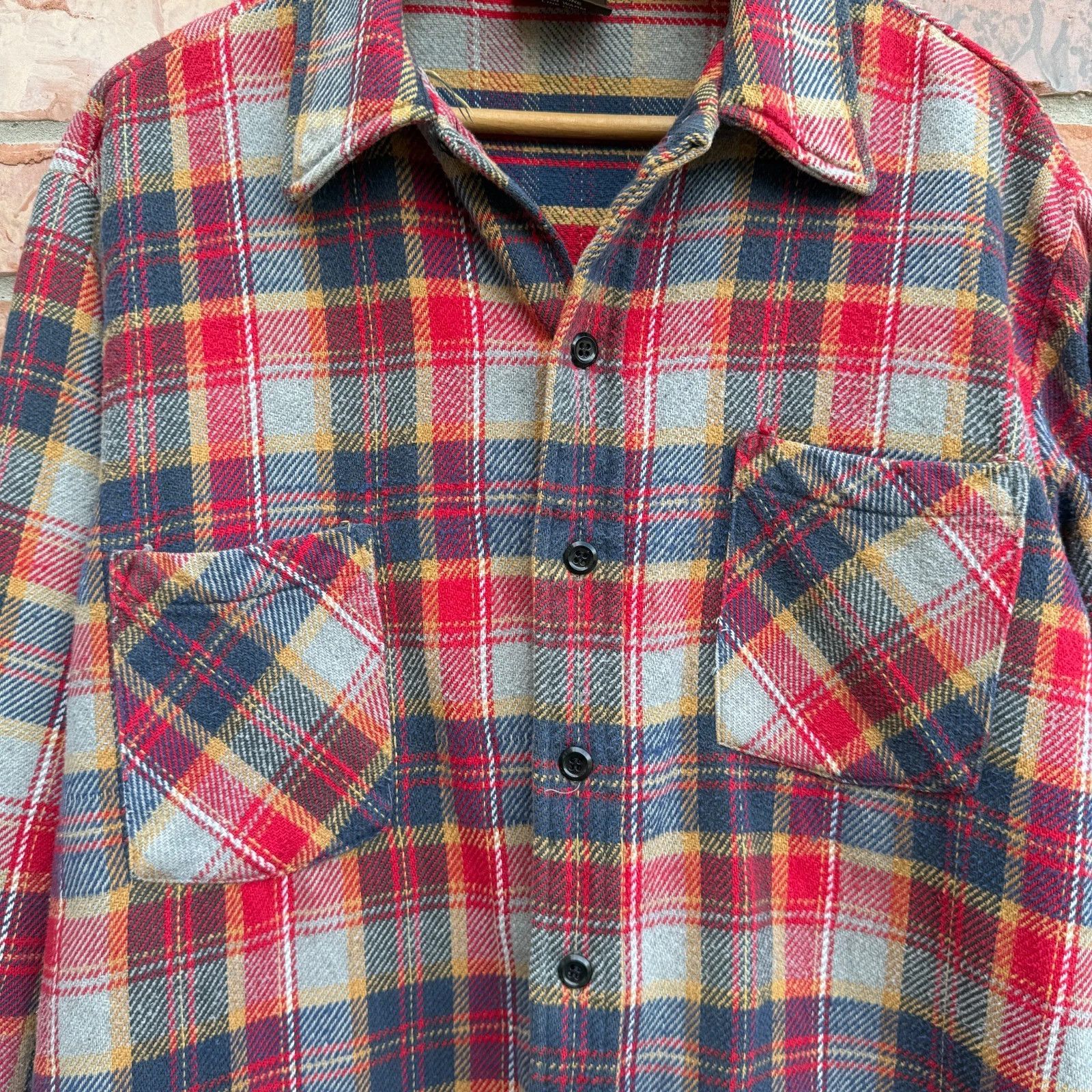 Other Sears Sportswear 1970s Heavy Cotton Plaid Flannel Shirt Size US L / EU 52-54 / 3 - 2 Thumbnail