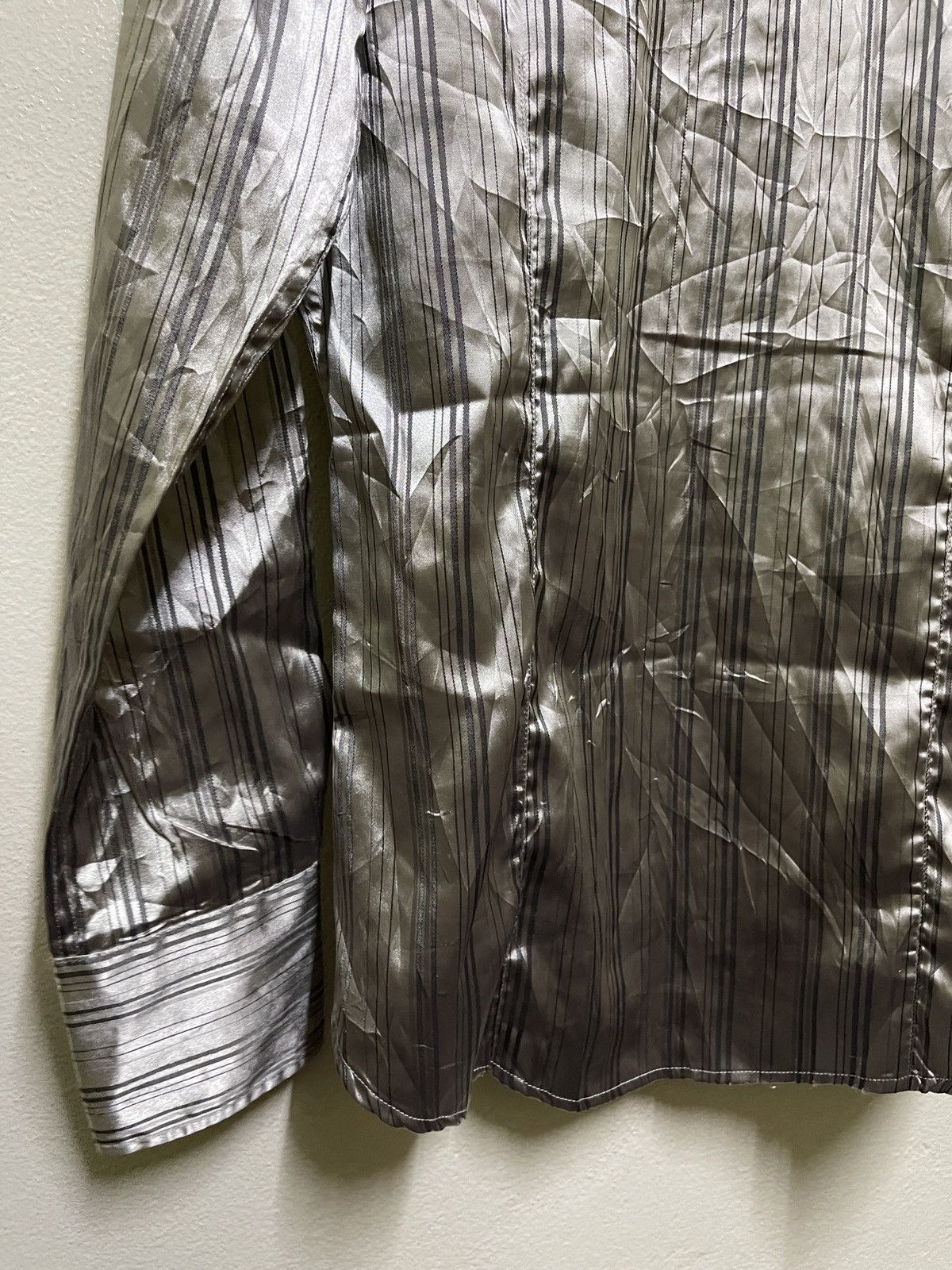 Japanese Brand × semanticdesign Semantic Design Silver Striped Shirt Size US L / EU 52-54 / 3 - 10 Thumbnail