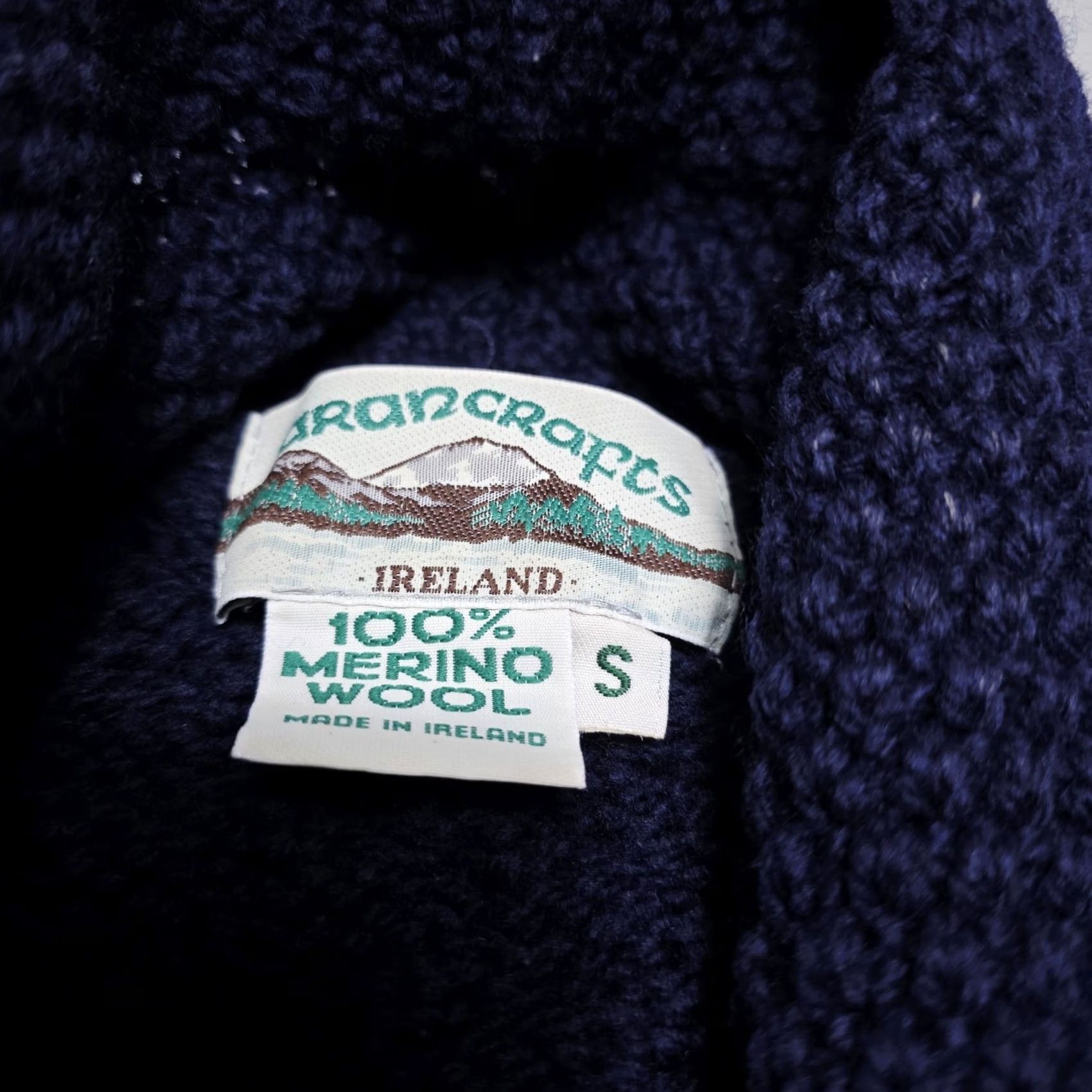 Vintage VINTAGE Aran Craft Ireland 100% Merino Wool Open Front Cardigan Sweater Blue Women Small Size S / US 4 / IT 40 - 4 Thumbnail