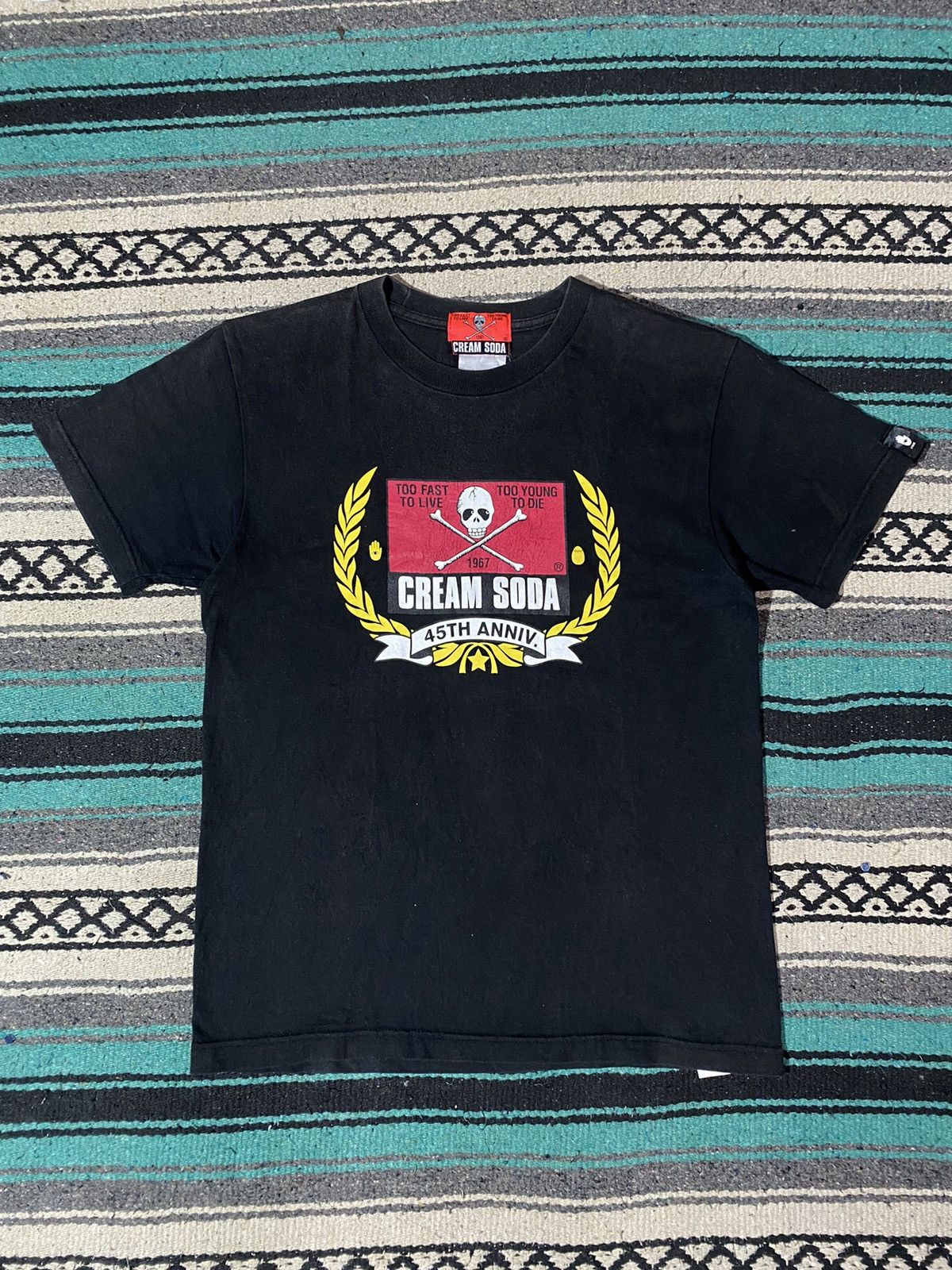 Japanese Brand 2000s Cream Soda - "Too Young To Live, Too Young To Die" tee Size US S / EU 44-46 / 1 - 1 Thumbnail
