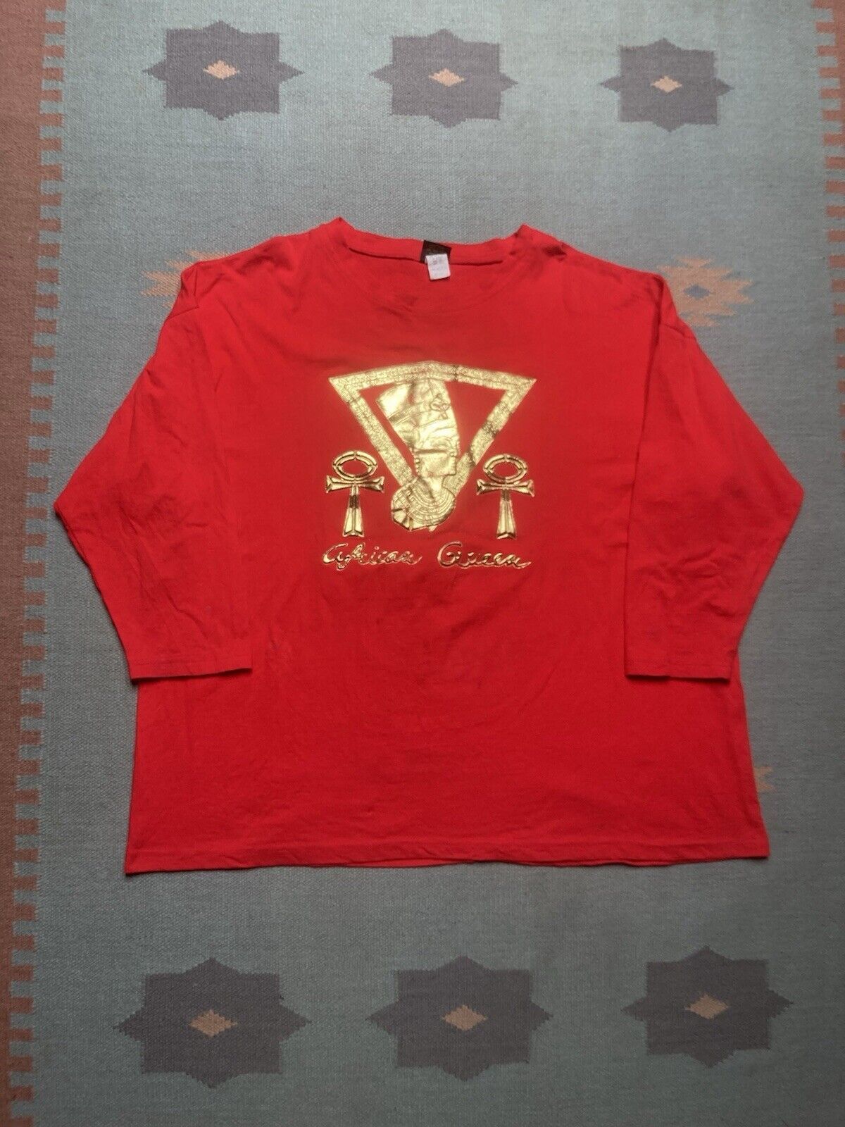 Vintage VTG 80s 3/4 sleeve t shirt African Queen black pride XXL Size US XXL / EU 58 / 5 - 1 Thumbnail