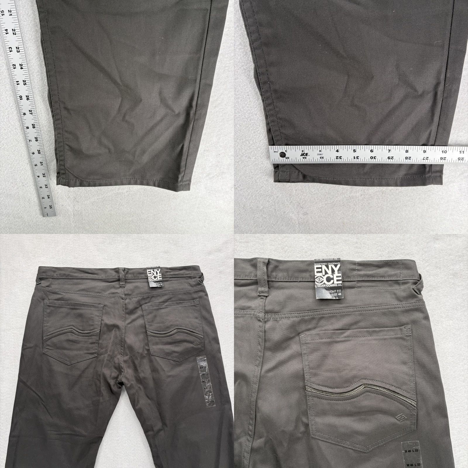 Enyce VINTAGE Enyce Jeans Mens 46x33 Gray Charcoal Straight Fit Denim Hip Hop Y2K NWT Size US 30 / EU 46 - 8 Thumbnail