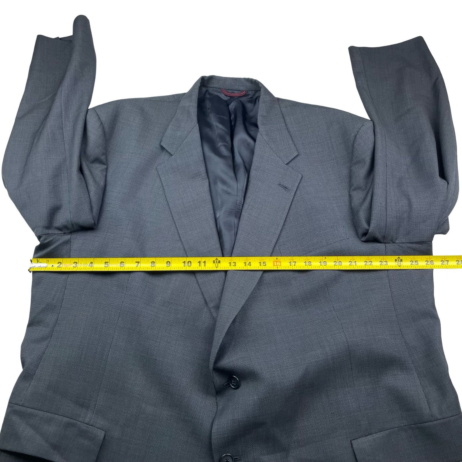 Hart Schaffner Marx Hart Schaffner & Marx Men's 100% Wool 2-Button Blazer Blue • Size 50L - 7 Thumbnail