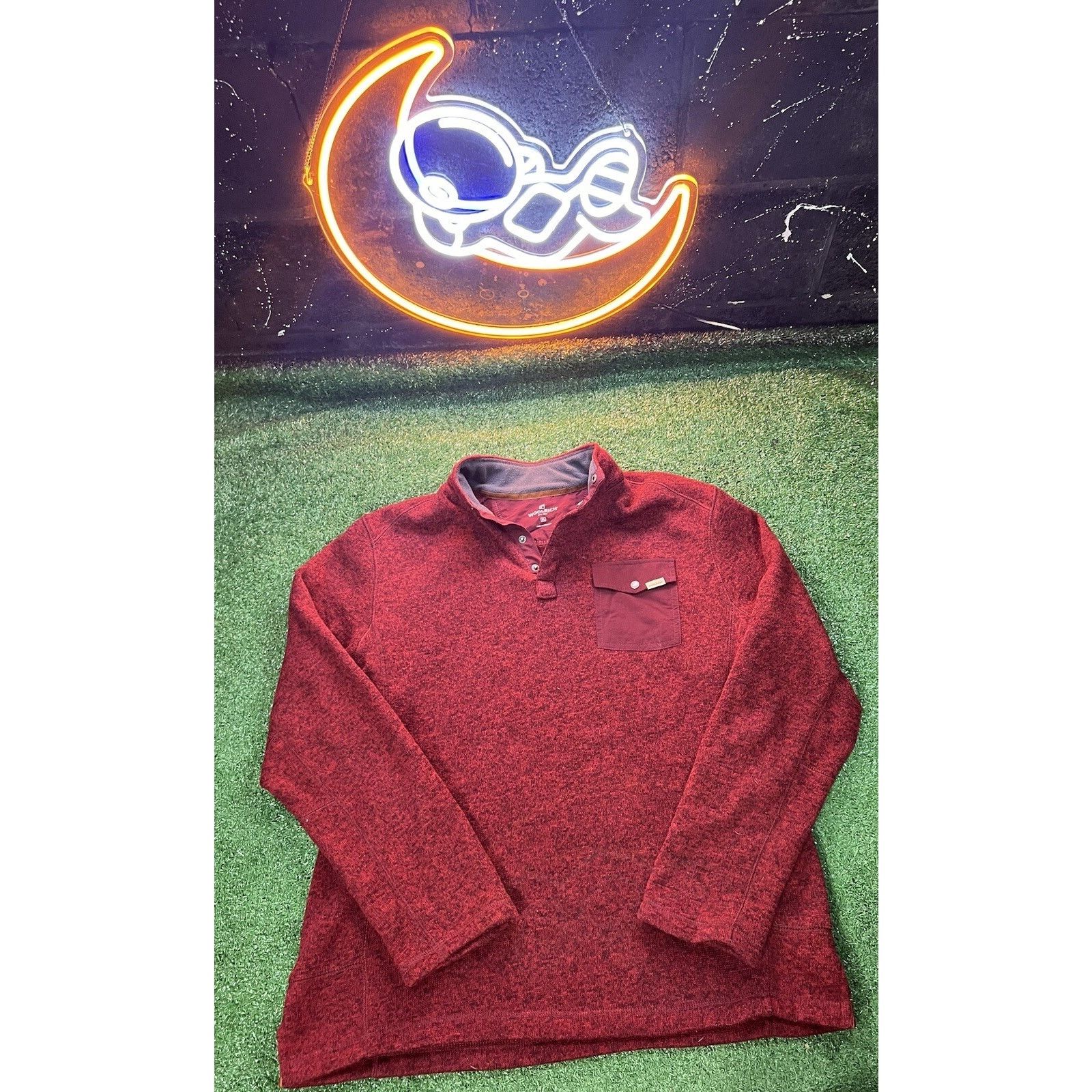 Woolrich Woolen Mills WOOLRICH Drifter Fleece Pullover Burgundy Sweater Size XL Size US XL / EU 56 / 4 - 1 Thumbnail