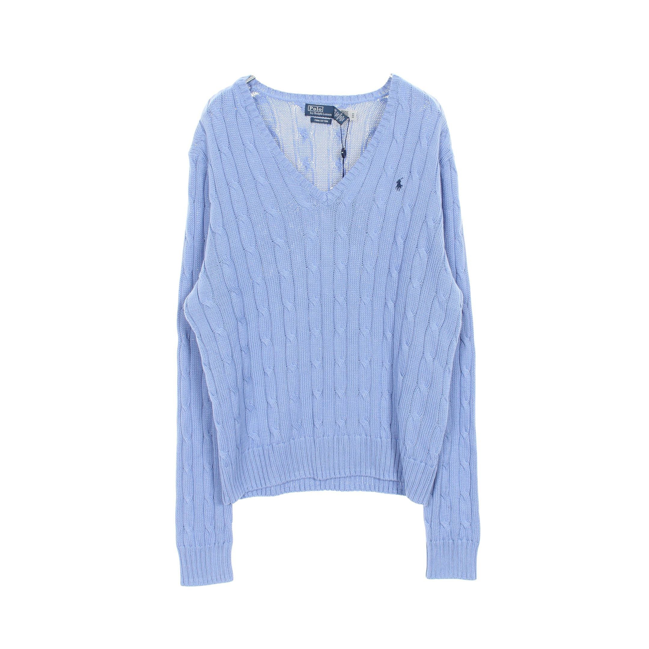 Ralph Lauren Ralph Lauren Knit V-Neck Cotton Blue Size ONE SIZE - 1 Thumbnail