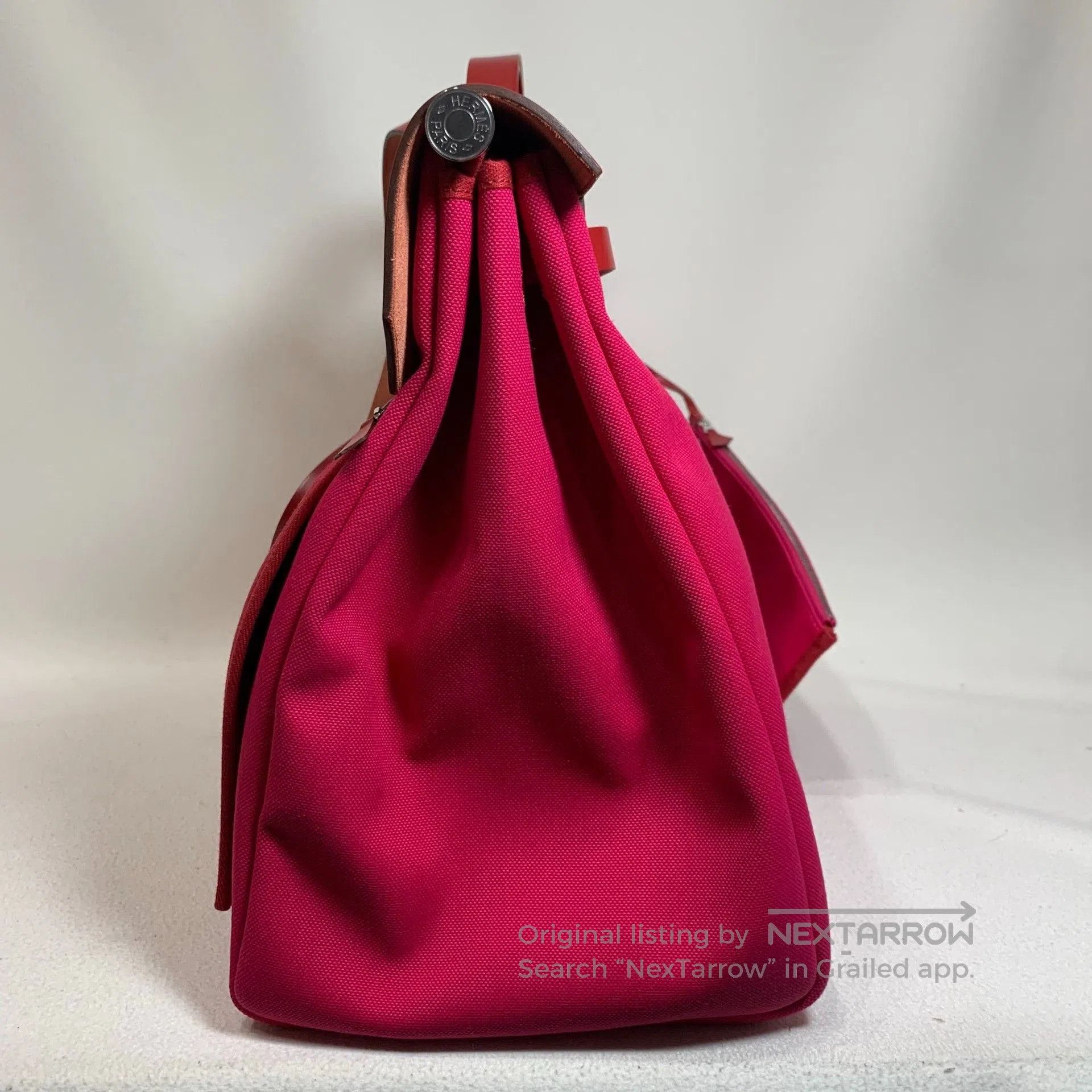 Hermes Hermes Herbag50 Leather Canvas Shoulder Bag. Size ONE SIZE - 4 Thumbnail