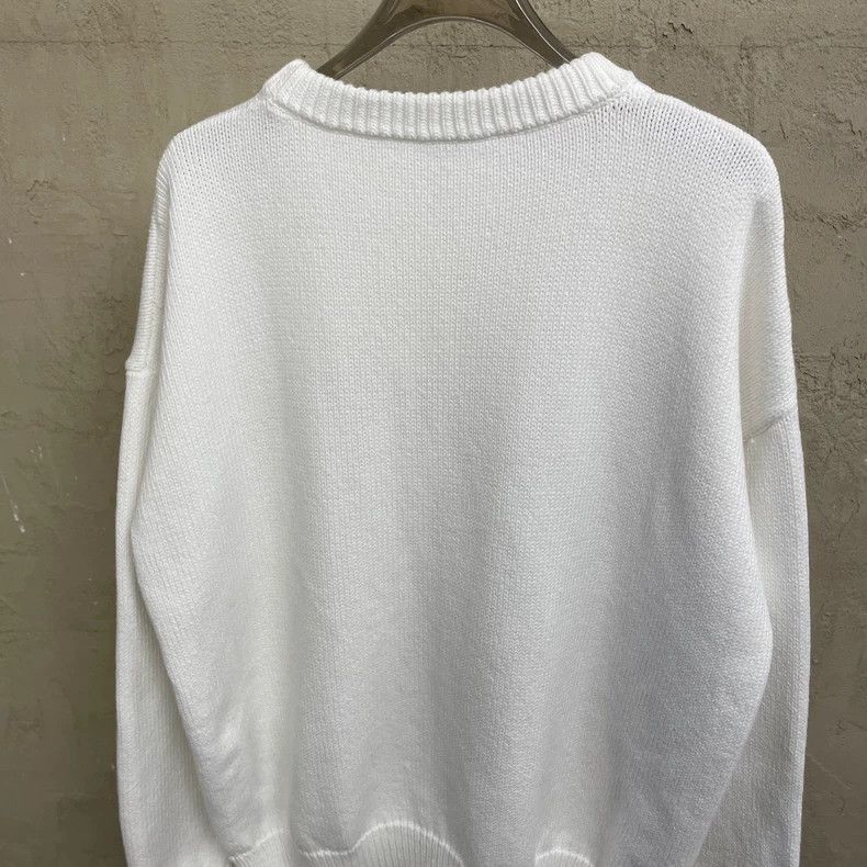 Loewe loewe White flocked colored logo round-neck knitted sweater Size US M / EU 48-50 / 2 - 4 Thumbnail