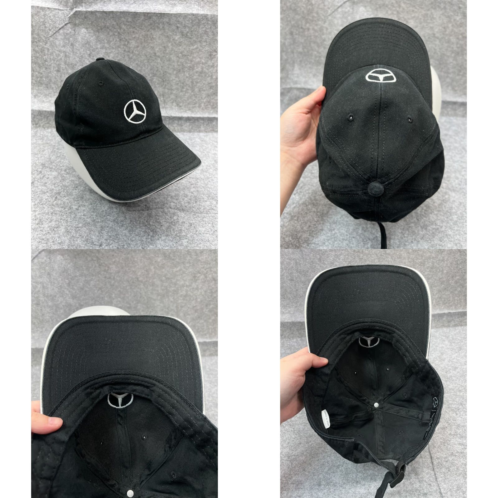 Mercedes-Benz Mercedes-Benz Hat Cap Strap Back Adult One Size Black 100% Cotton Luxury Cars Size ONE SIZE - 8 Thumbnail