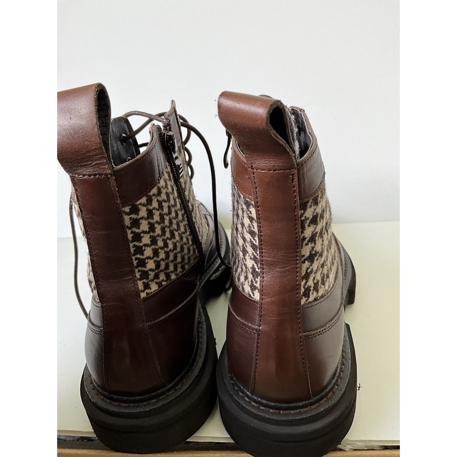 Other Marc Nolan Odin Leather Houndstooth Combat Boot Lace-Up Side Size US 9 / EU 42 - 8 Thumbnail