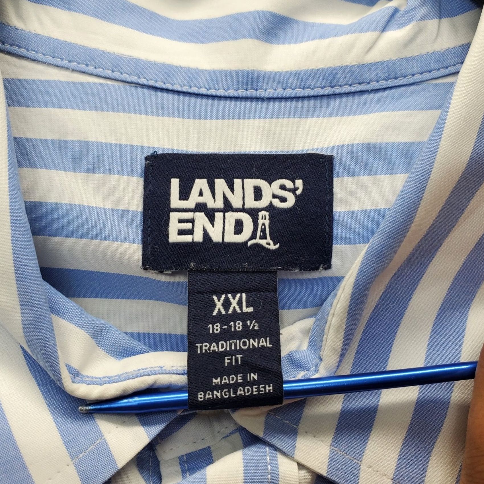 Lands' End Lands' End Dress Shirt Mens XXL Multi Striped Traditional Fit Button Down EUC Shirt Mens Size XXL Multicolor Striped Dress Shirt Size 48R - 5 Thumbnail