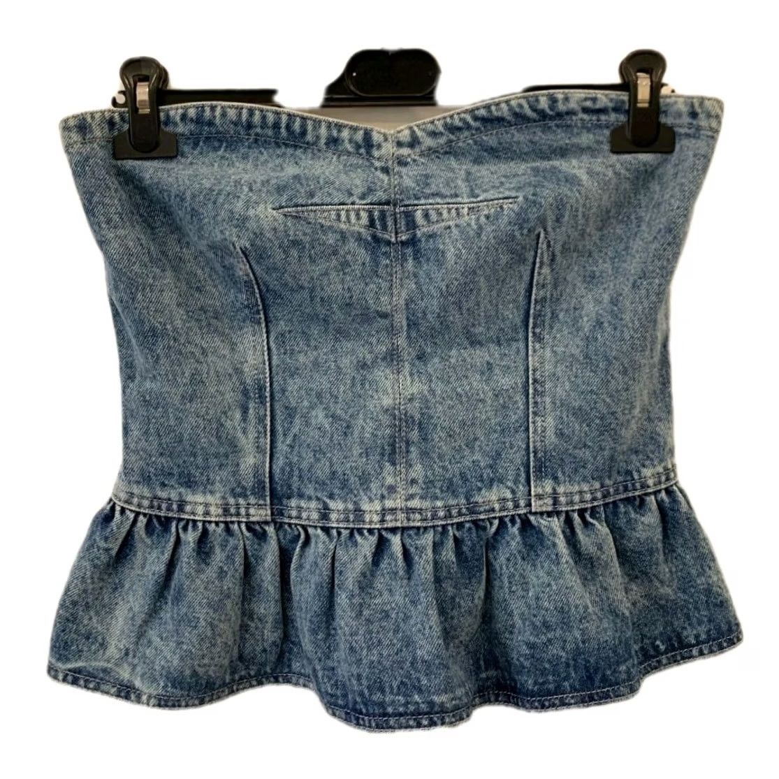 Isabel Marant Isabel Marant Étoile Solizinia Strapless Top Bustier Peplum Denim Acid Wash M 38 Blue Womens Size M / US 6-8 / IT 42-44 - 2 Thumbnail