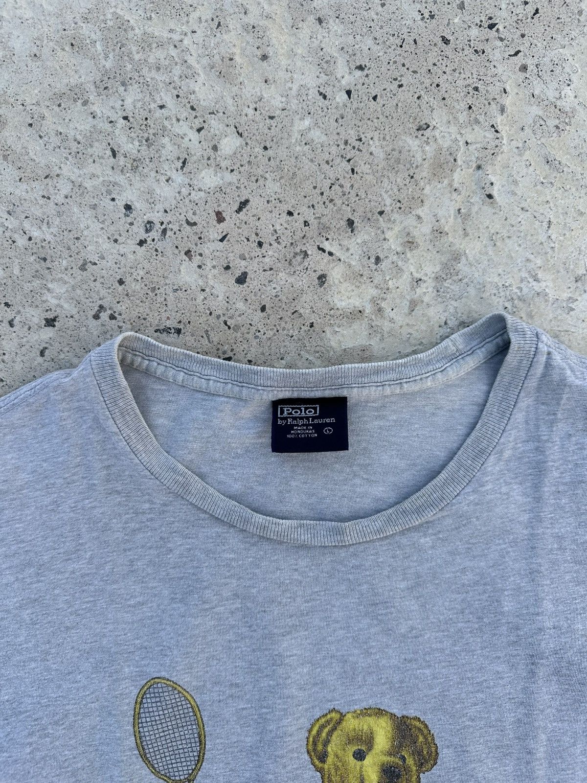 Polo Ralph Lauren × Vintage Vintage Polo Bear tennis Tee Shirt Size US L / EU 52-54 / 3 - 3 Thumbnail
