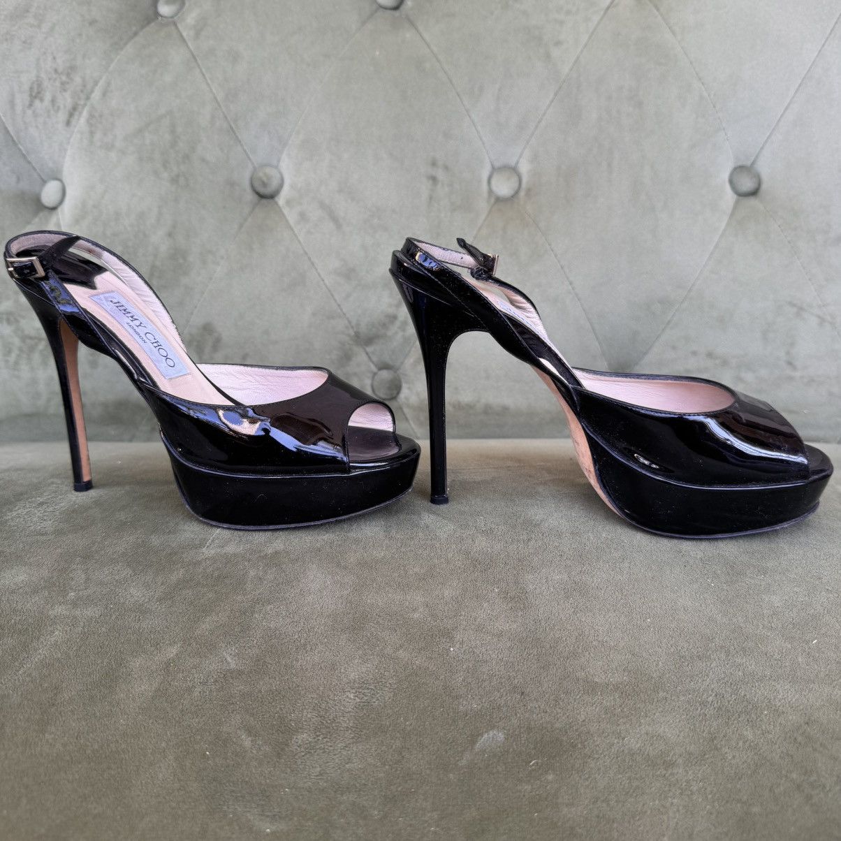 Jimmy Choo Jimmy Choo Patent Leather Slingback Pumps size 37 Size US 7 / IT 37 - 4 Thumbnail