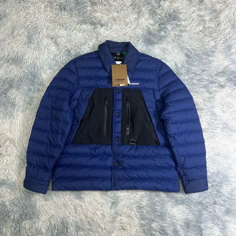 Burberry Men's Blue Cotton Puffer Jacket
