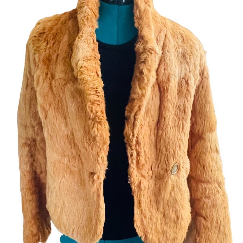 Vintage FUR COAT Y2K Vintage SPLIT END LTD. British Tan Genuine Rabb Size S / US 4 / IT 40 - 3 Thumbnail