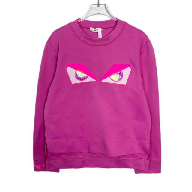 Fendi Fendi Womens Pink Monster Eyes Sweatshirt Round Neck Long Sl Size M / US 6-8 / IT 42-44 - 1 Thumbnail
