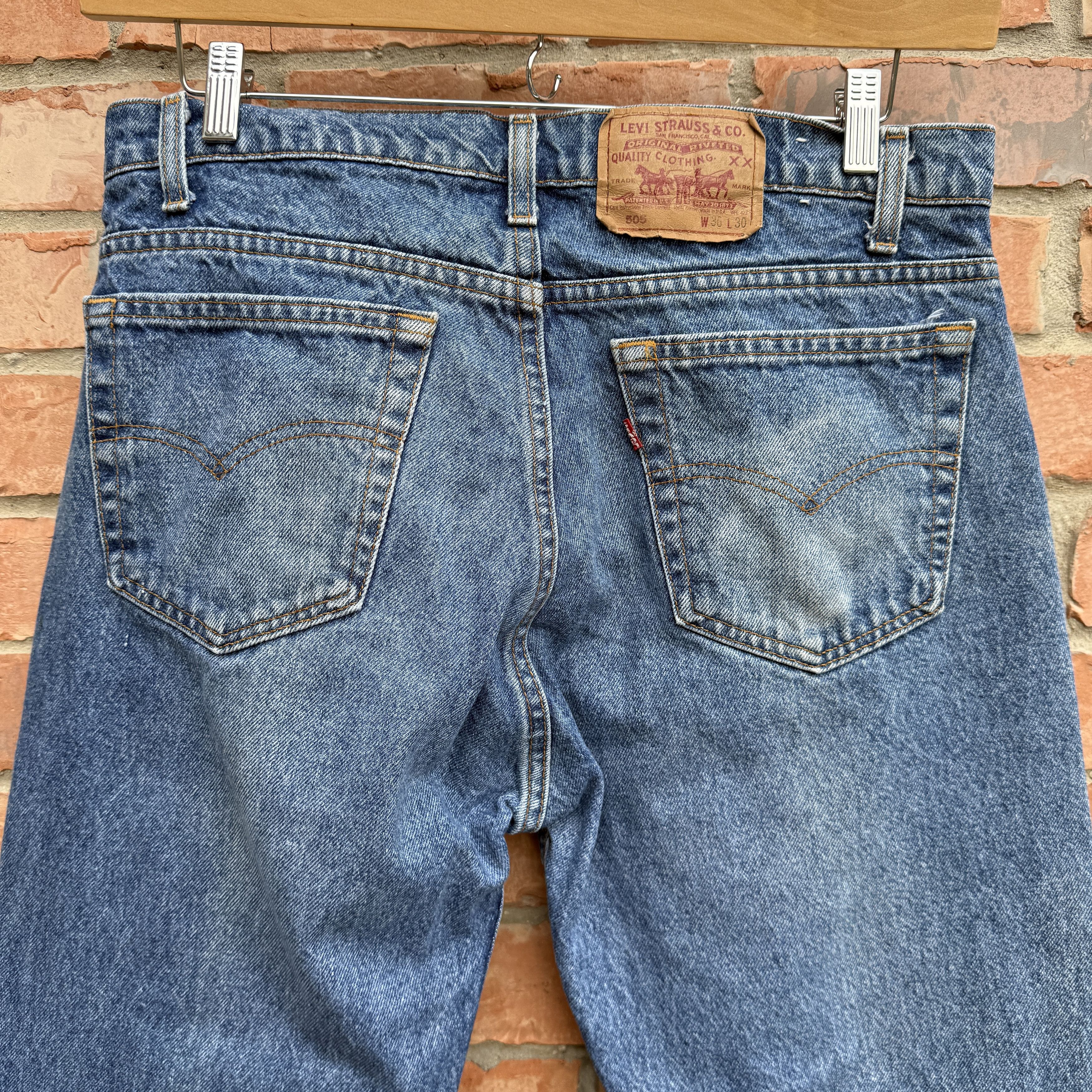 Levi's Vintage 80s Levis 505 Blue Denim Straight Size US 34 / EU 50 - 3 Thumbnail