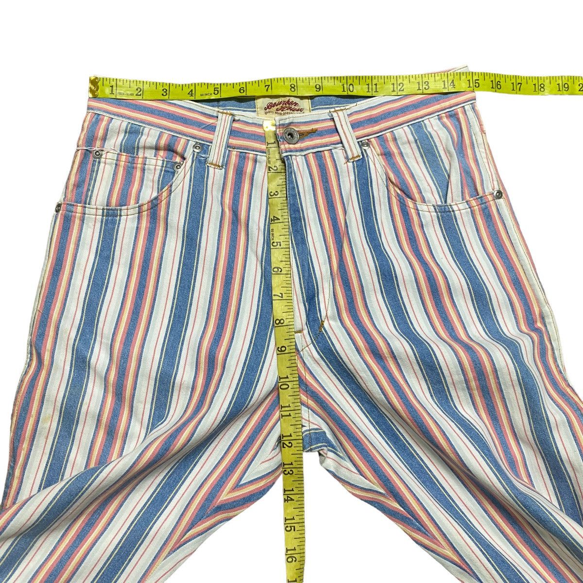 Japanese Brand Super Flare🔥 BOURBON HOUSE striped Flare Pants Size US 30 / EU 46 - 18 Thumbnail